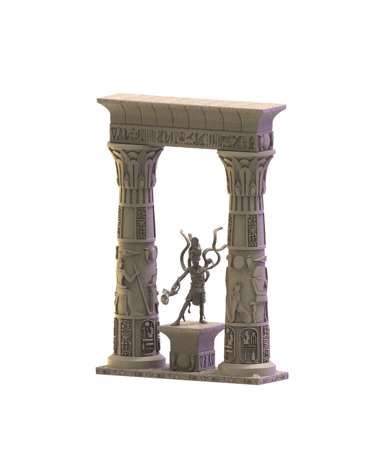 Keket, Necrosorceress on Hamunaptra columns | Undying Dynasties | Lost Kingdom Miniatures | Warhammer Proxy | Kings of War | RPG | Tabletop