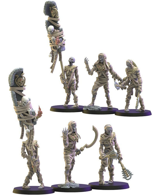 Damned Regiment Command Group | Undying Dynasties | Lost Kingdom Miniatures | Warhammer Proxy | Kings of War | RPG | D&D | Tabletop