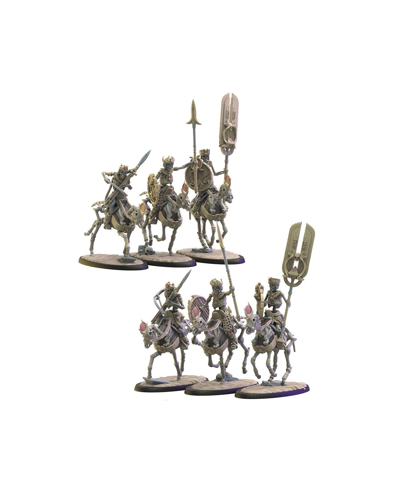 Hurus Riders Command Group | Undying Dynasties | Lost Kingdom Miniatures | Warhammer Proxy | Kings of War | RPG | D&D | Tabletop