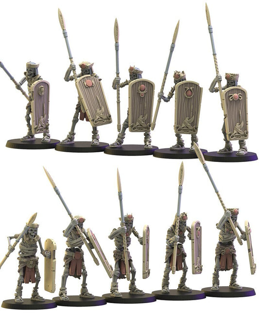 Hurus Spearmen | Undying Dynasties | Lost Kingdom Miniatures | Warhammer Proxy | Kings of War | RPG | D&D | Tabletop