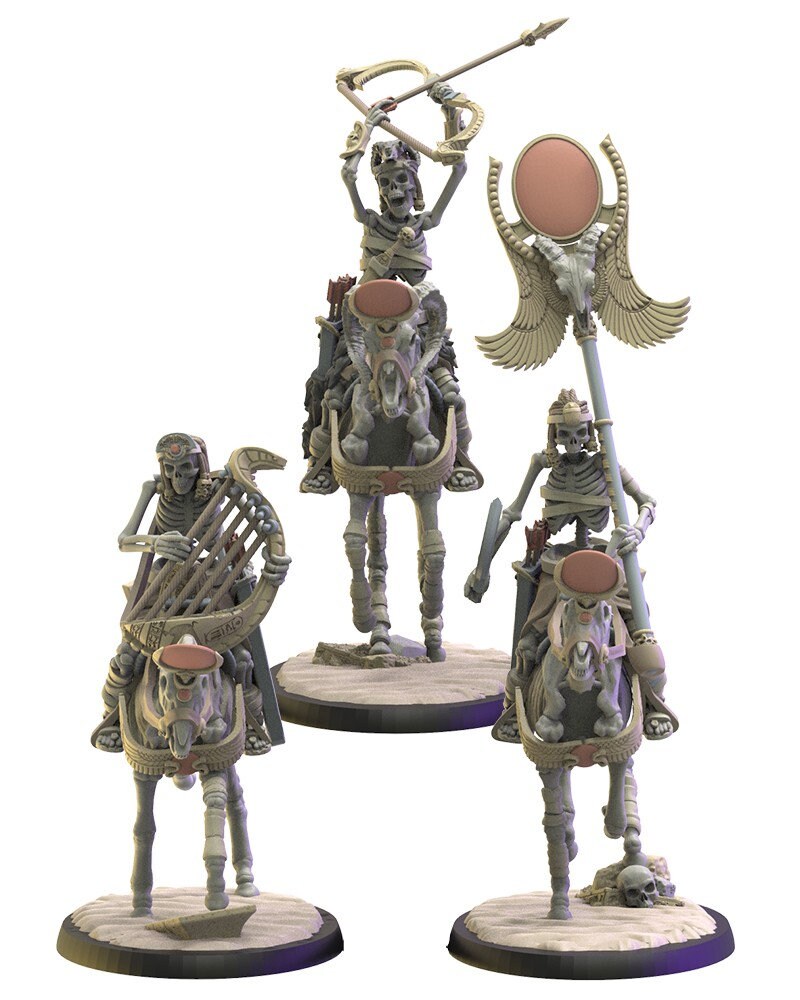 Khnum Riders Command Group | Undying Dynasties | Lost Kingdom Miniatures | Warhammer Proxy | Kings of War | RPG | D&D | Tabletop