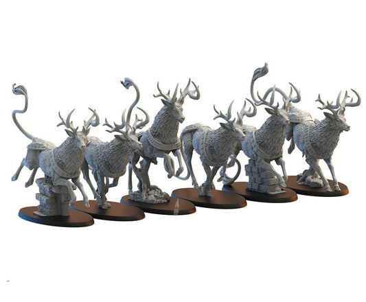 Breton Deer Mounts | Kingdom of Mercia | Lost Kingdom Miniatures | Warhammer Proxy | Kings of War | RPG | D&D | Tabletop