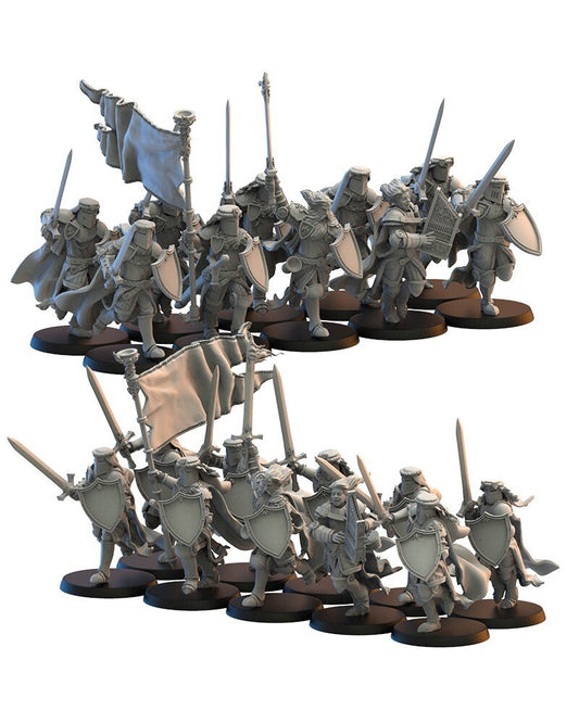 Calix Knights on Foot | Kingdom of Mercia | Lost Kingdom Miniatures | Table Top Gaming | RPG | D&D | Pathfinder