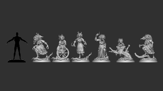 Kikimora Set | Six Poses | Secrets of Silverwood | Resin 3D Printed Miniature | White Werewolf Tavern | RPG | D&D | DnD