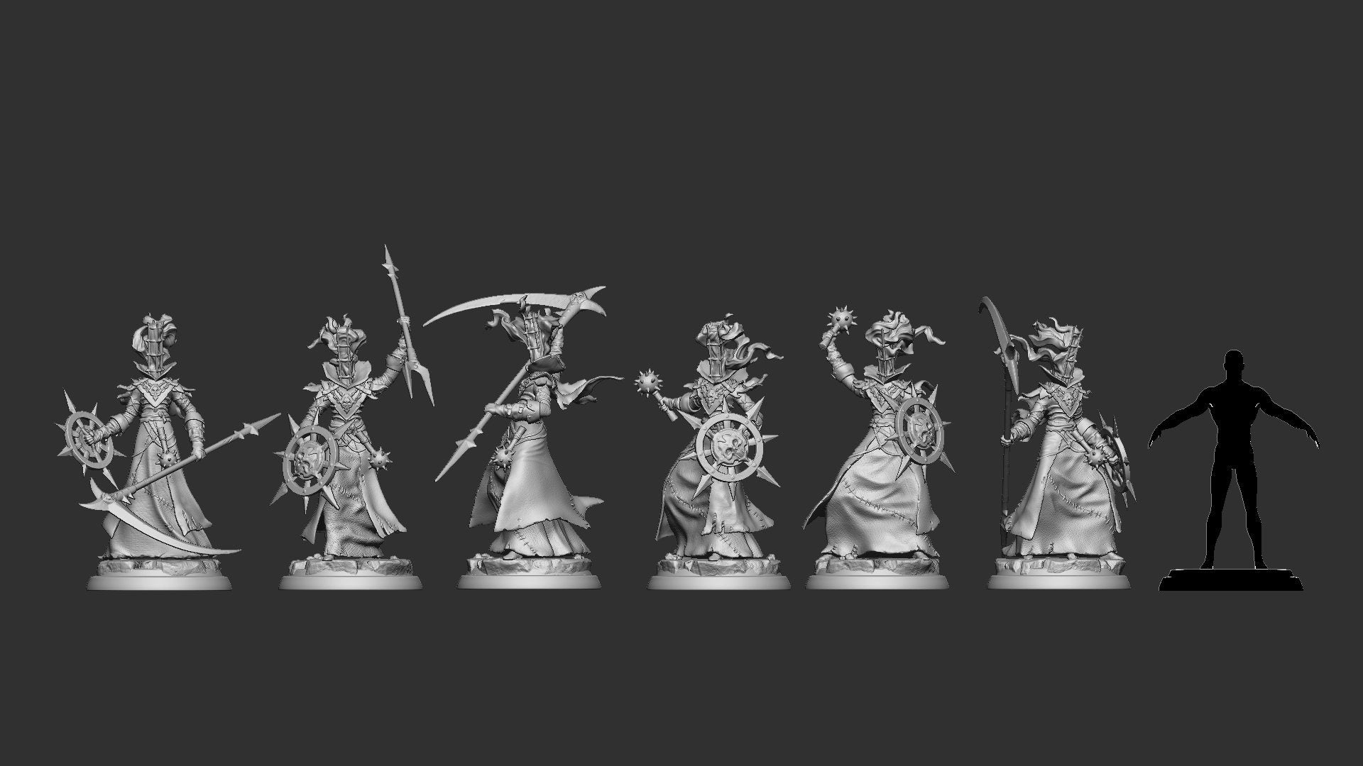Firehead Cultists Set | Six Poses | Order Of The Grave Whisper | Resin 3D Printed Miniature | White Werewolf Tavern