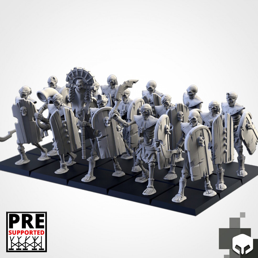 Skeleton Warriors | Txarli Factory | Armies of the Sands | Warhammer Proxy | Kings of War | RPG | D&D | Tabletop