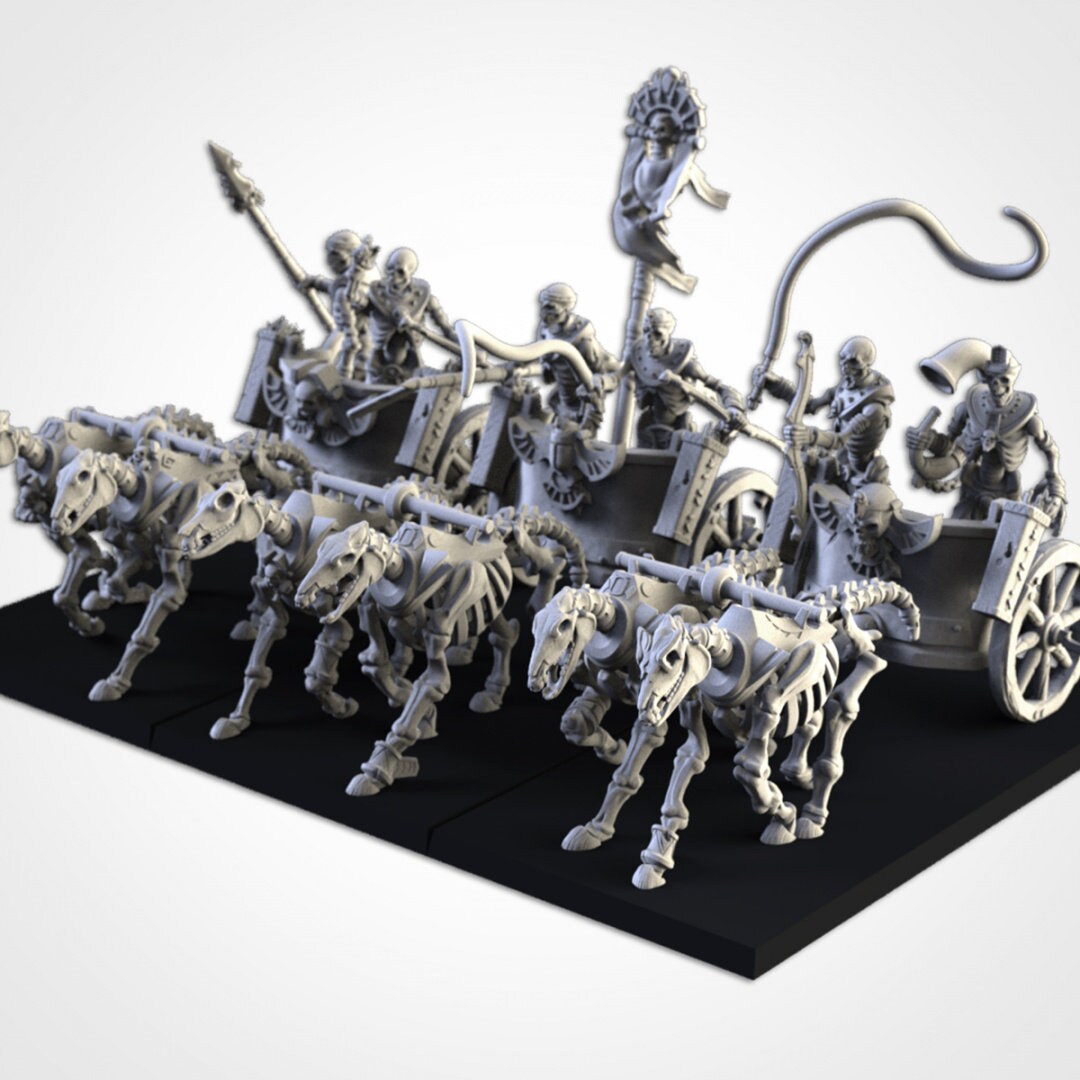 Sekelton Chariots | Txarli Factory | Armies of the Sands | Warhammer Proxy | Kings of War | RPG | D&D | Tabletop
