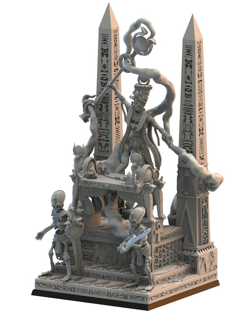 Amenophis on Canopic Altar | Undying Dynasties | Lost Kingdom Miniatures | Warhammer Proxy | Kings of War | RPG | D&D | Tabletop