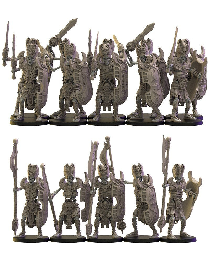 Amun-Re Guard | Undying Dynasties | Lost Kingdom Miniatures | Warhammer Proxy | Kings of War | RPG | D&D | Tabletop