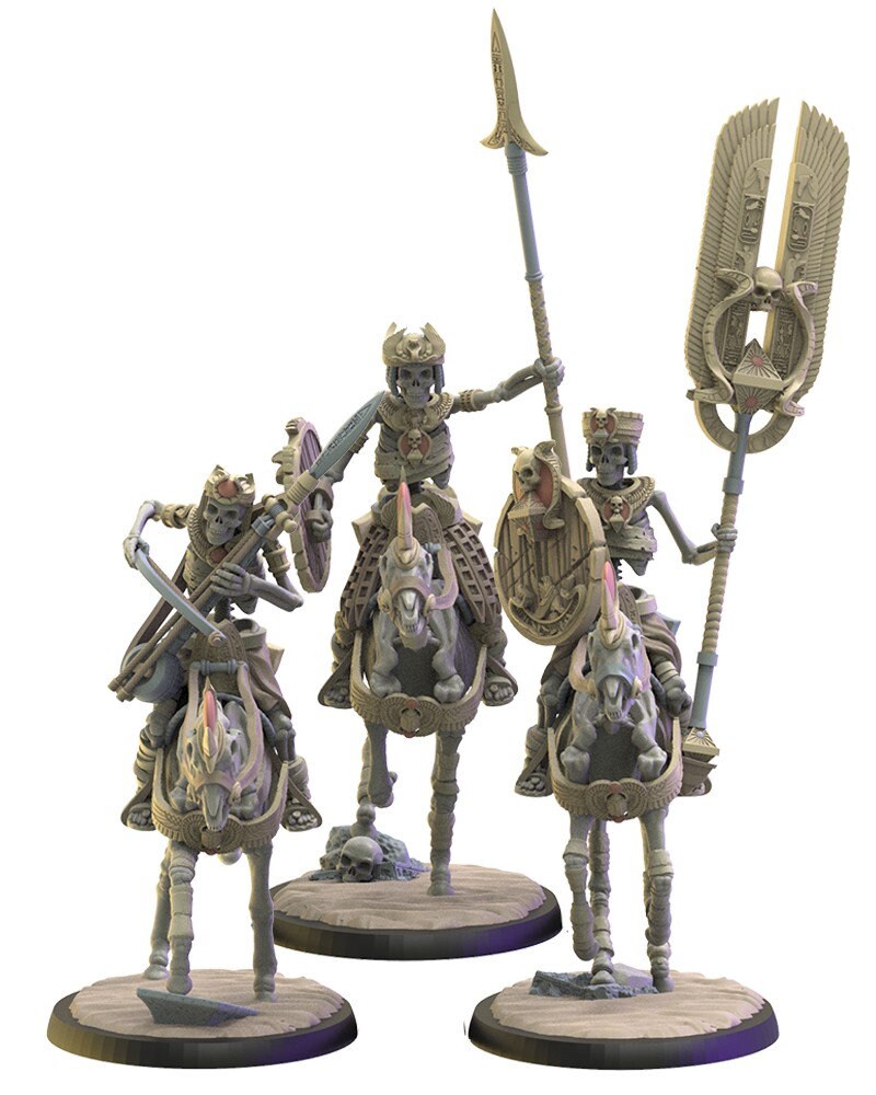 Hurus Riders Command Group | Undying Dynasties | Lost Kingdom Miniatures | Warhammer Proxy | Kings of War | RPG | D&D | Tabletop