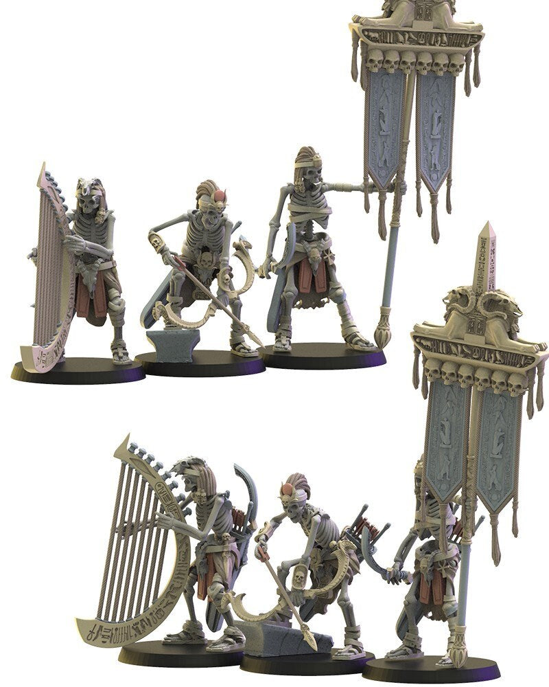 Khnum Archers Command Group | Undying Dynasties | Lost Kingdom Miniatures | Warhammer Proxy | Kings of War | RPG | D&D | Tabletop
