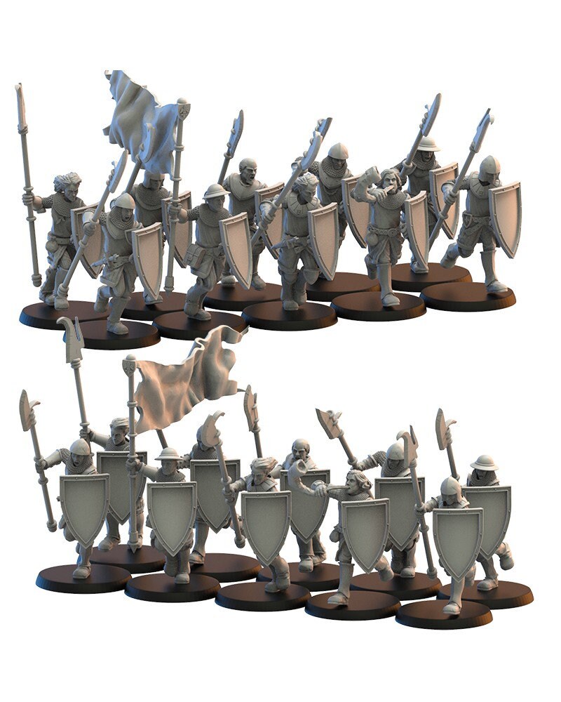 Spearmen on Foot | Kingdom of Mercia | Lost Kingdom Miniatures | Table Top Gaming | RPG | D&D | Pathfinder