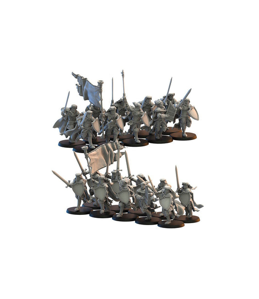 Calix Knights on Foot | Kingdom of Mercia | Lost Kingdom Miniatures | Table Top Gaming | RPG | D&D | Pathfinder