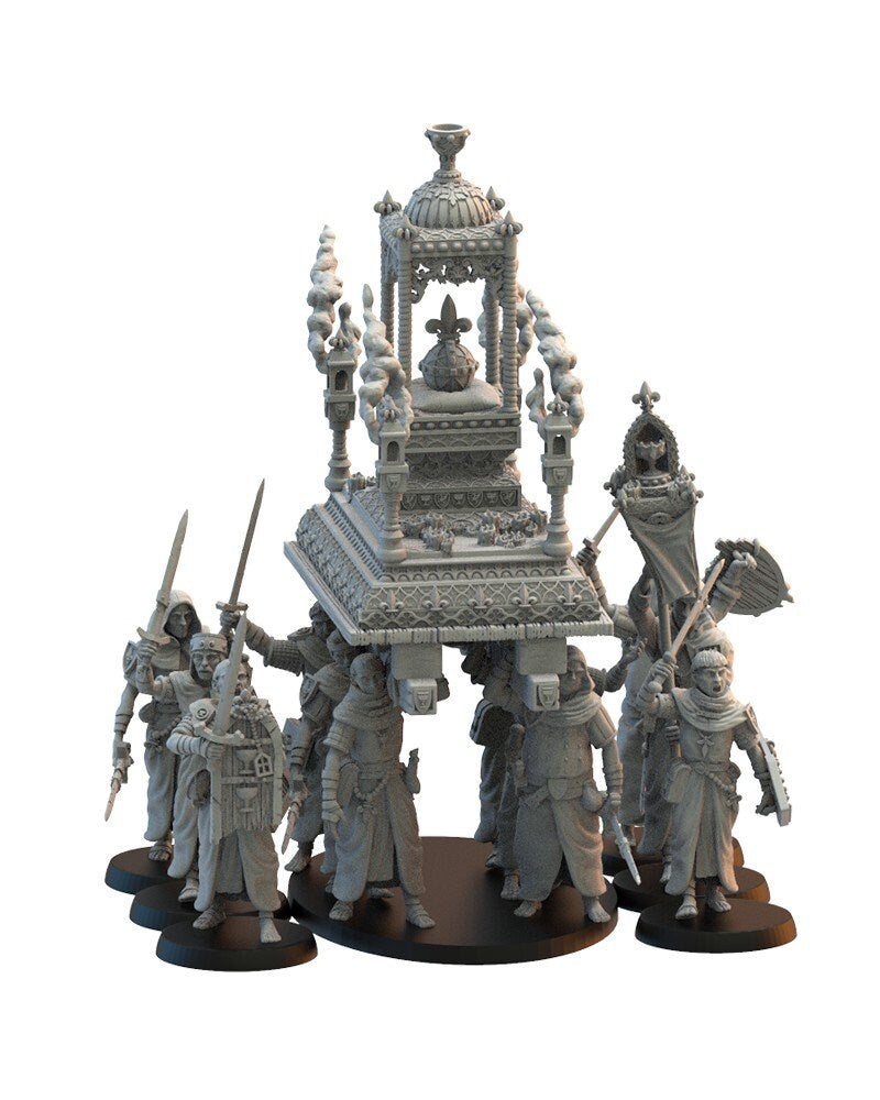 Calix Wanderers with Blessed Shrine | Kingdom of Mercia | Lost Kingdom Miniatures | Kyoushuneko | Table Top Gaming | RPG | D&D | Pathfinder