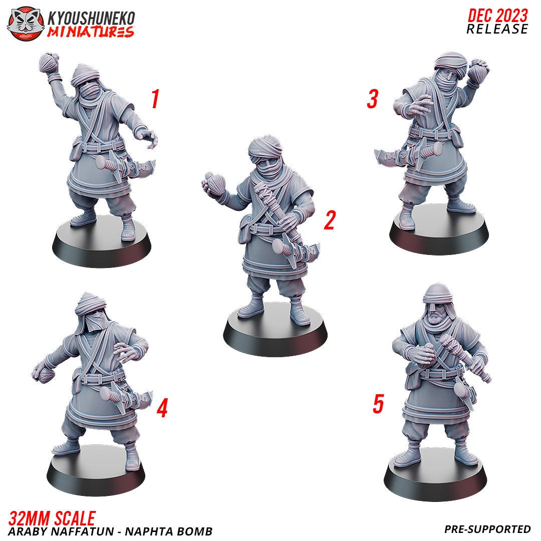 Araby Naphta Bombers | Resin 3D Printed Miniatures | Kyoushuneko | Table Top Gaming | RPG | D&D | Pathfinder