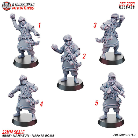 Araby Naphta Bombers | Resin 3D Printed Miniatures | Kyoushuneko | Table Top Gaming | RPG | D&D | Pathfinder