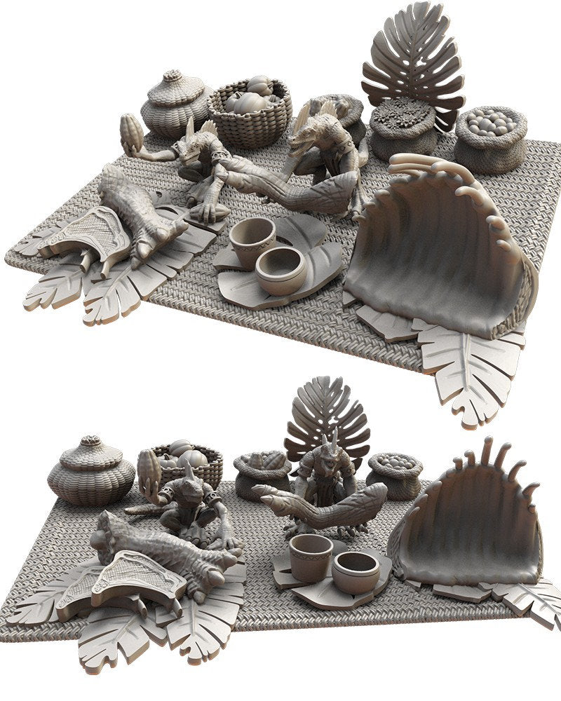 Cuetzpal Bazaar | Saurian Ancients | Lost Kingdom Miniatures | Table Top Gaming | RPG | D&D | Pathfinder