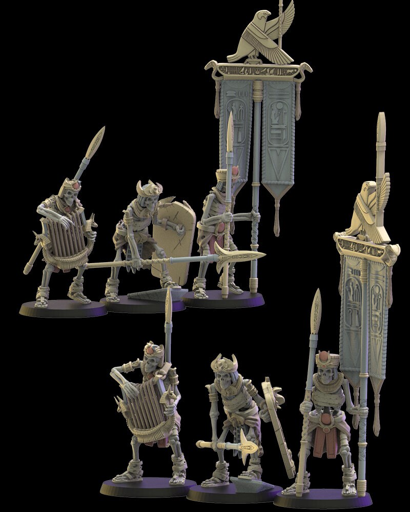 Hurus Spearmen | Undying Dynasties | Lost Kingdom Miniatures | Warhammer Proxy | Kings of War | RPG | D&D | Tabletop