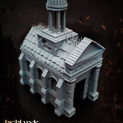 Painted undead chapel and tombs terrain