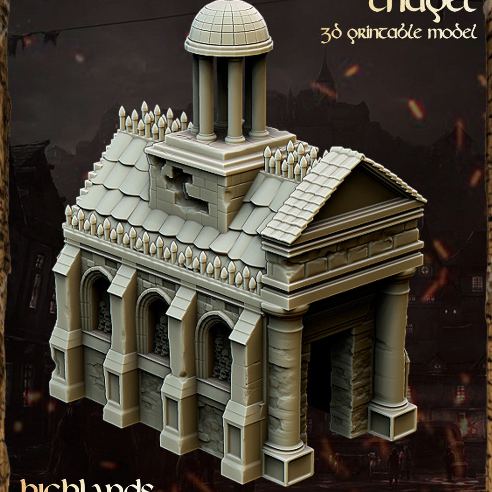 Undead gothic chapel terrain by Highlands Miniatures