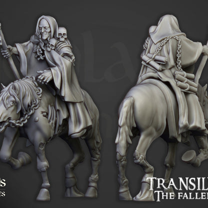 Mounted necromancer on horse miniature