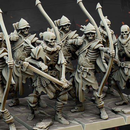 Undead skeleton archers unit by Highlands Miniatures