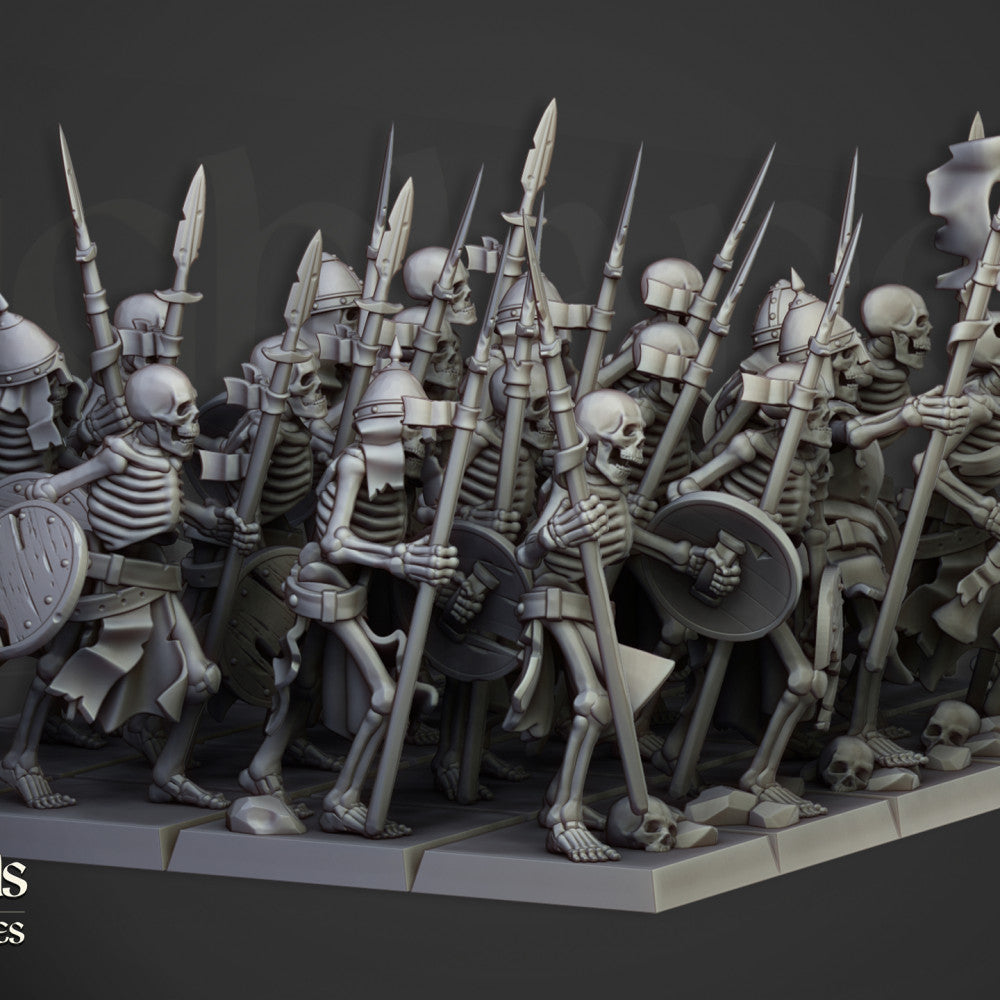 Skeleton spearmen unit detail