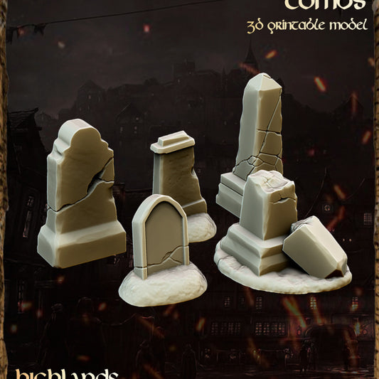 Graveyard tombs terrain set