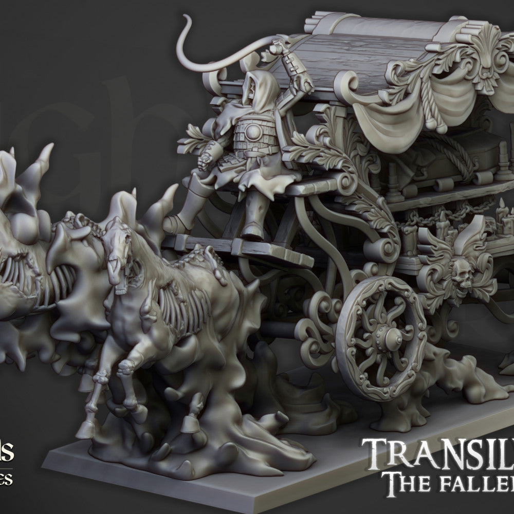 Undead Boyar Chariot black coach by Highlands Miniatures