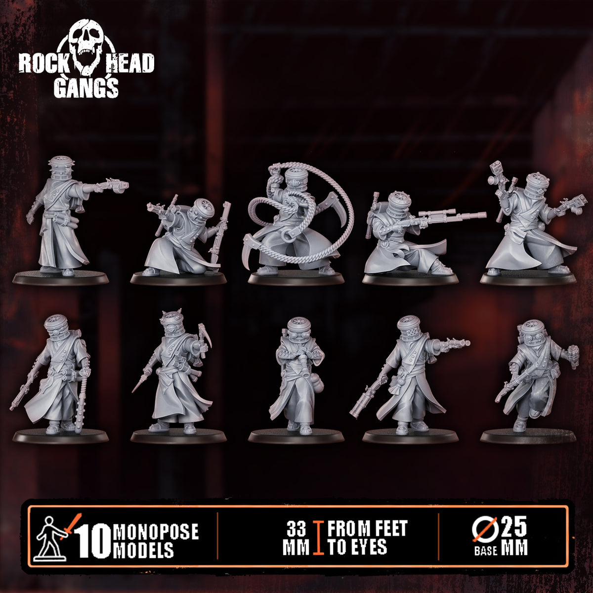 All ten Voidmonks of Delak in one view, Dakka Dakka Store render