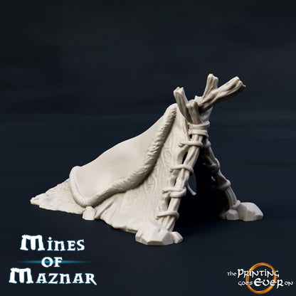 Goblin Tents | The Mines | Mines of Maznar  |  MESBG | The Printing Goes Ever On