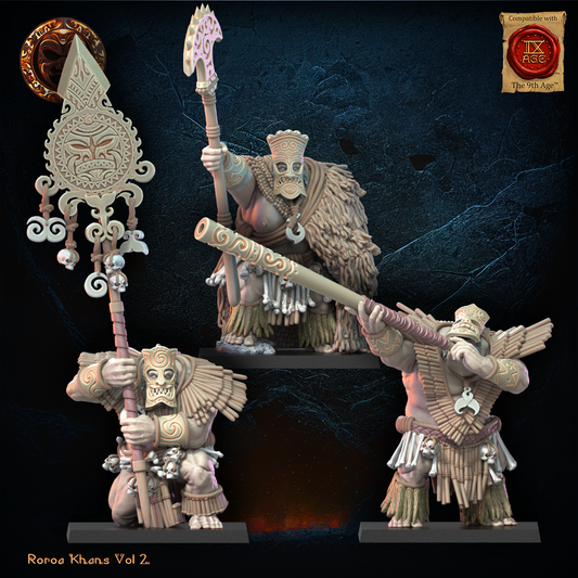 Tiki Unit Command Group | Roroa Khans | Lost Kingdom Miniatures