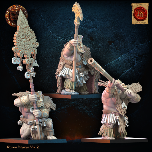 Tiki Unit Command Group | Roroa Khans | Lost Kingdom Miniatures