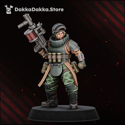Alcat Rats Heavy Infantry painted trooper at the ready