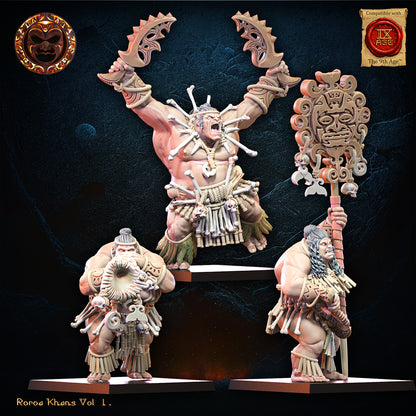Roroa Unit Command Group | Roroa Khans | Lost Kingdom Miniatures