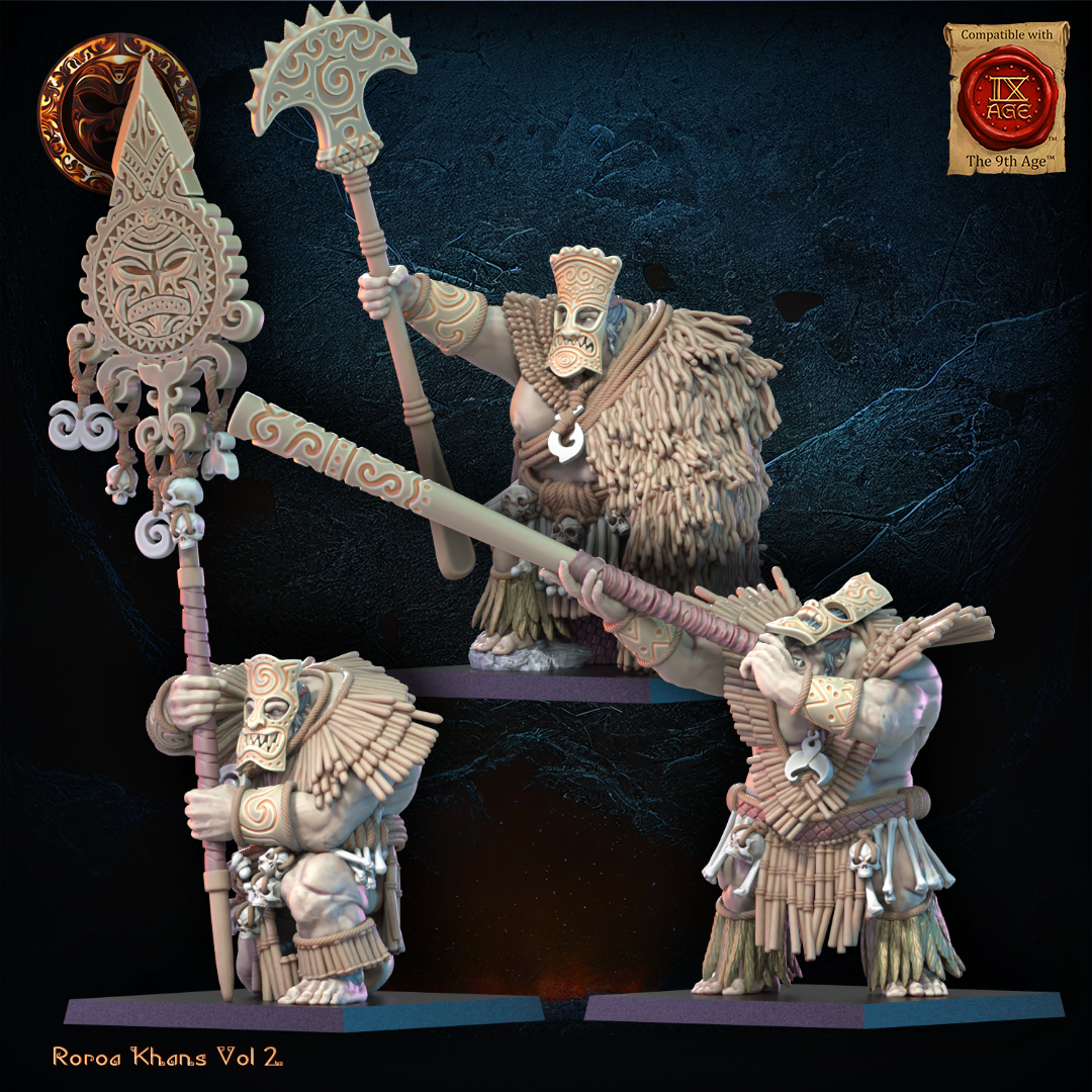 Tiki Unit Command Group | Roroa Khans | Lost Kingdom Miniatures