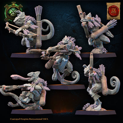 Cuetzpalli Regiment With Bows | Saurian Ancients | Lost Kingdom Miniatures
