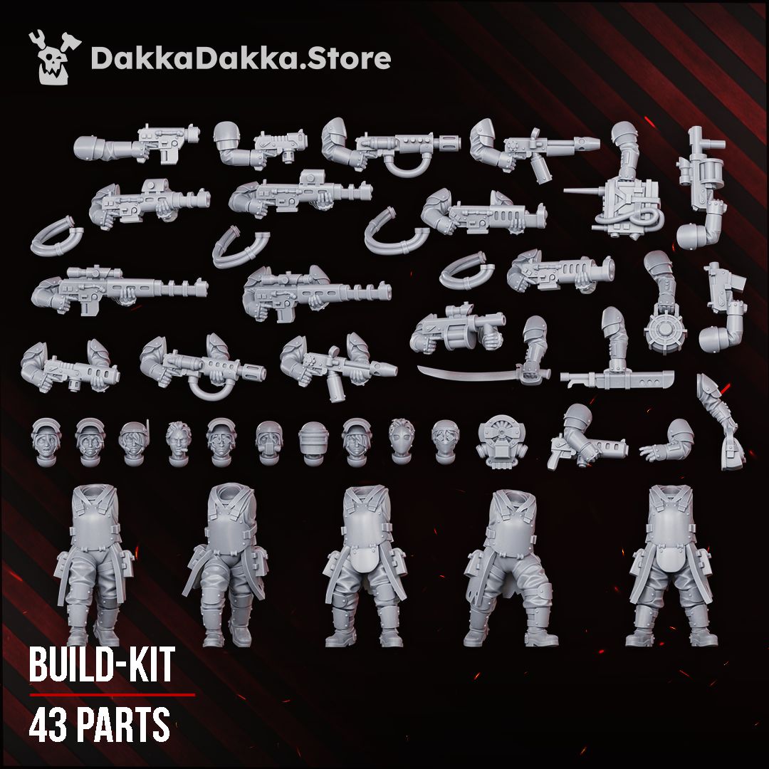 Alcat Rats Heavy Infantry resin build kit parts, 28-32mm renegade guard proxy