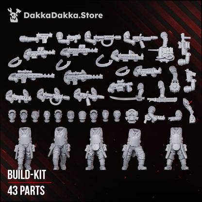 Alcat Rats Heavy Infantry resin build kit parts, 28-32mm renegade guard proxy