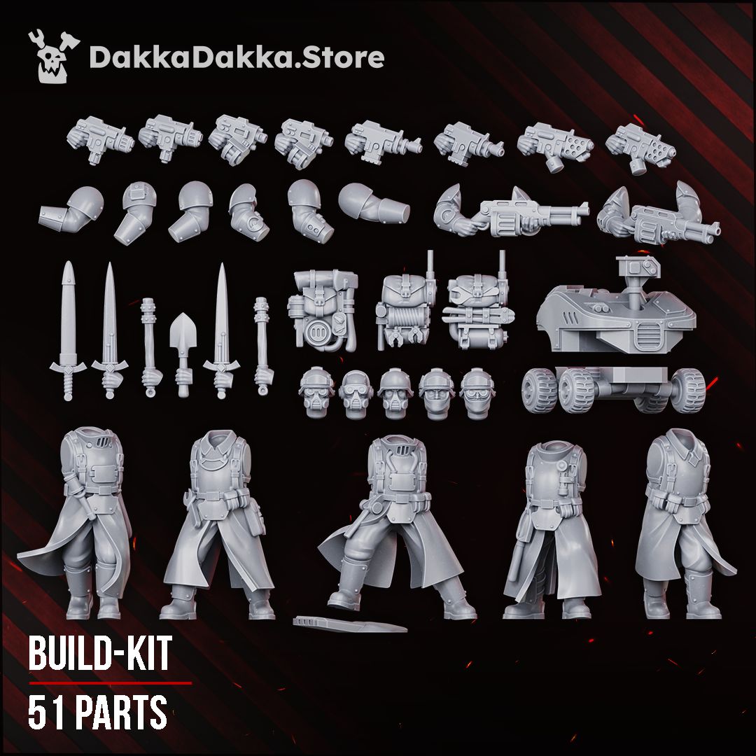 Doomsday Corps of Engineers resin build kit parts, 28-32mm Astra Militarum proxy