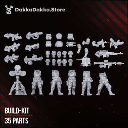 Alcat Rats Veterans Brigade resin build kit parts, 28-32mm renegade guard proxy