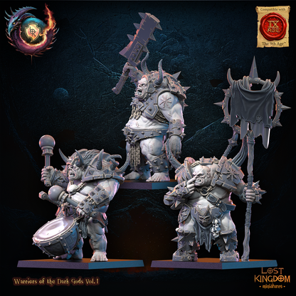 Forsworn Ogre Command Group | Warriors of the Dark Gods (Unaligned) | Lost Kingdom Miniatures