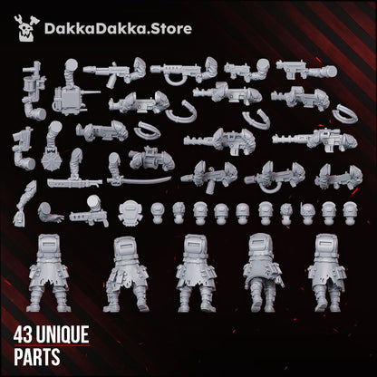 Alcat Rats Heavy Infantry resin build kit parts, 28-32mm renegade guard proxy