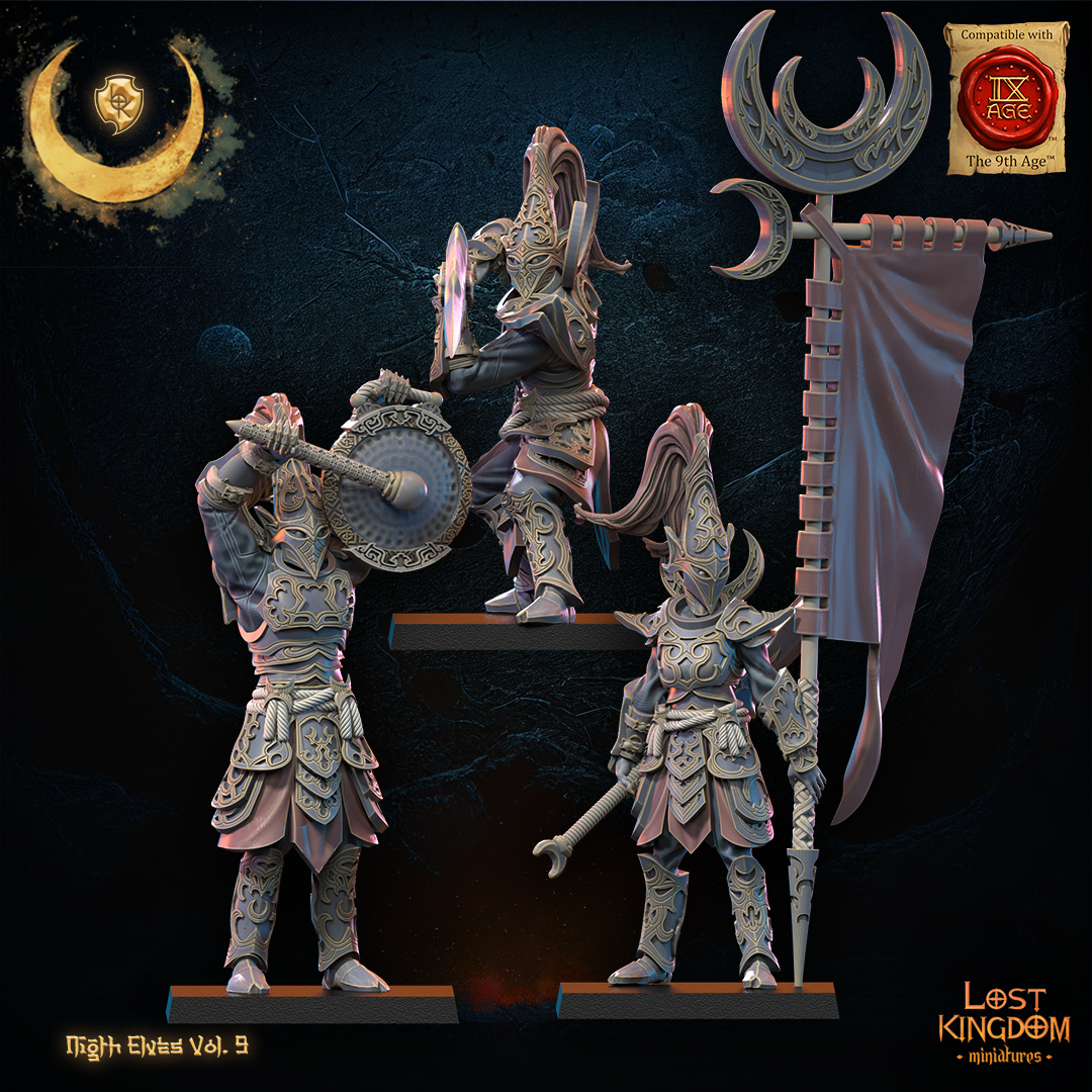 Tsurugi Regiment Command Group | Night Elves / Dark Elves | Lost Kingdom Miniatures | Tabletop Gaming | Pathfinder