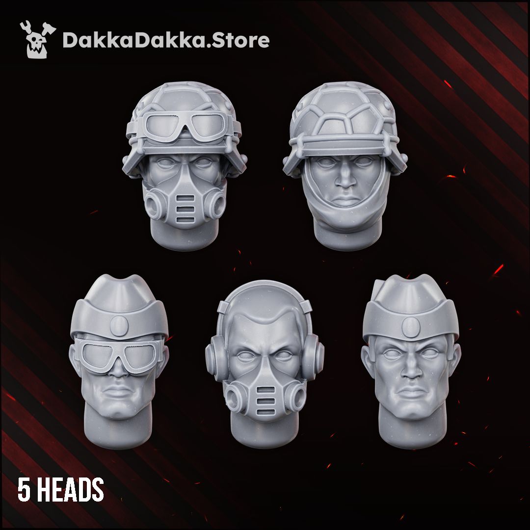 Doomsday Veterans Brigade resin build kit parts, 28-32mm Astra Militarum proxy