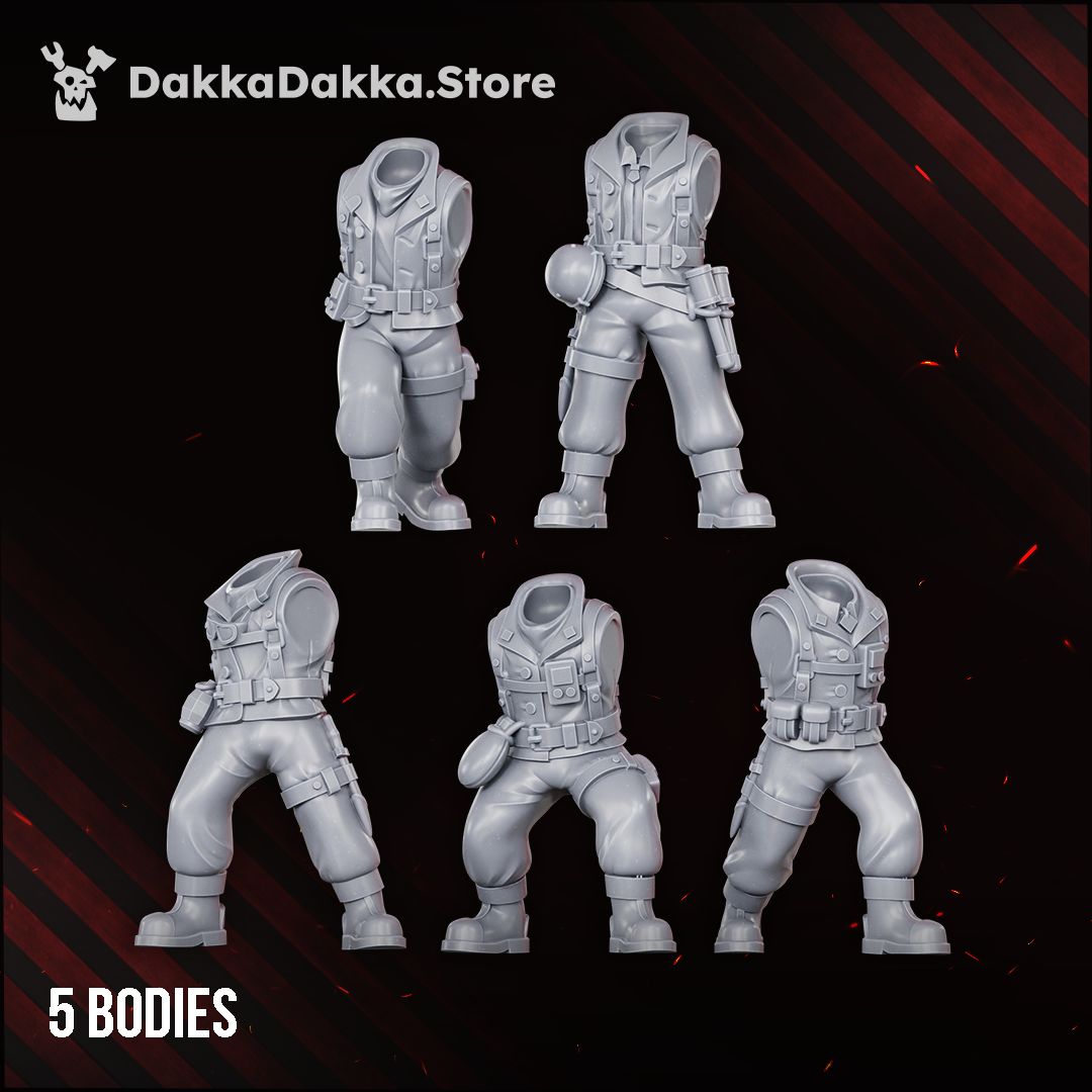 Doomsday Veterans Brigade resin build kit parts, 28-32mm Astra Militarum proxy