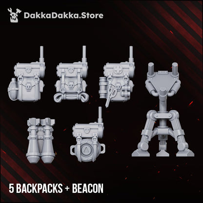 Doomsday Veterans Brigade resin build kit parts, 28-32mm Astra Militarum proxy