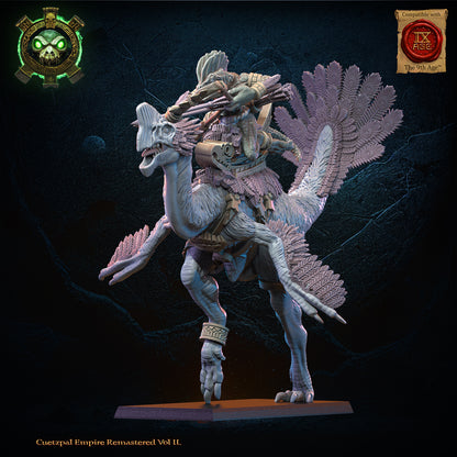 Tocih, Cuetzpalli Heroine on Oviraptor | Saurian Ancients | Lost Kingdom Miniatures