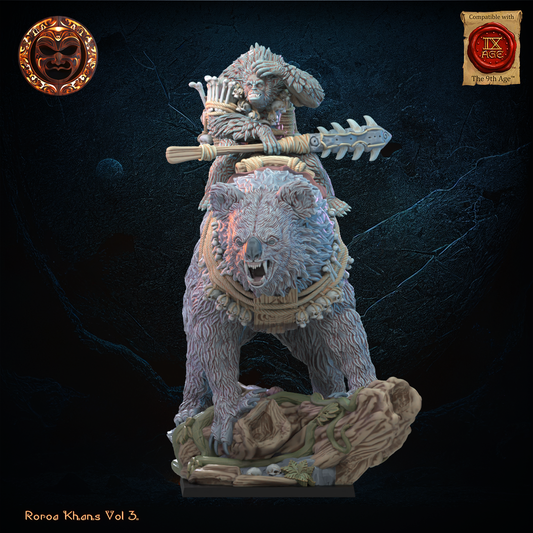 Maero Hero on Drop Bear | Roroa Khans | Lost Kingdom Miniatures
