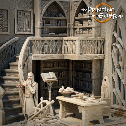 Cerwyn’s Study – Diorama Piece | Resin 3D Printed Miniatures | Table Top Gaming | RPG | D&D | MESBG | The Printing Goes Ever On